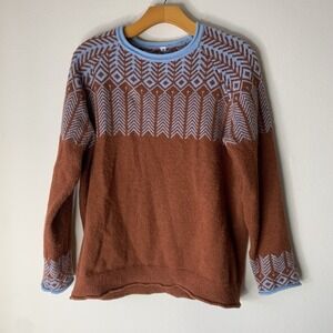 Pullover Sweater Classic Fair Isle Nordic-inspired Geometric Pattern, Women, M